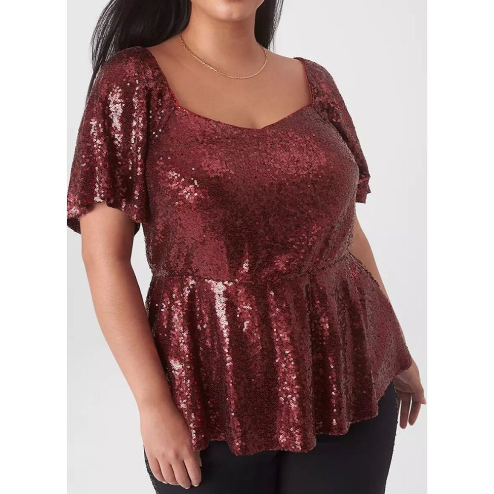 Lane Bryant Classic Short Flutter Sleeve Sweetheart Womens Plus Size 7X